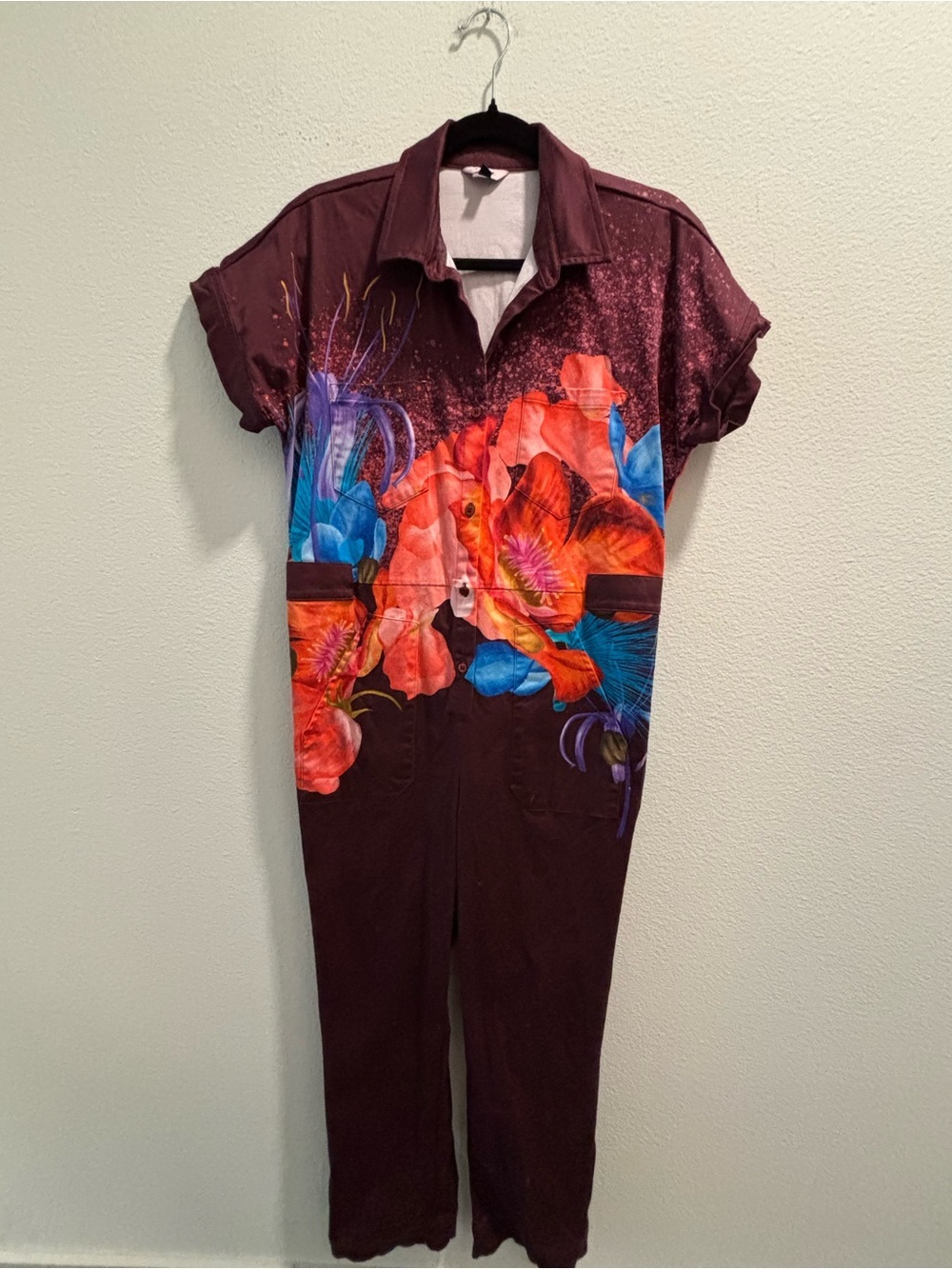 THE KIT Dottie Jumpsuit in Sangria Powdered Florals, size S